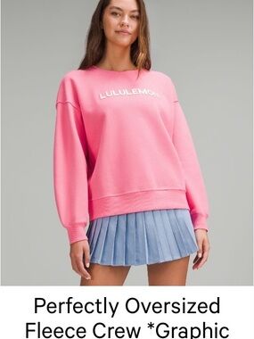 lululemon athletica Pink Oversized Fleece Crew Sweatshirt
